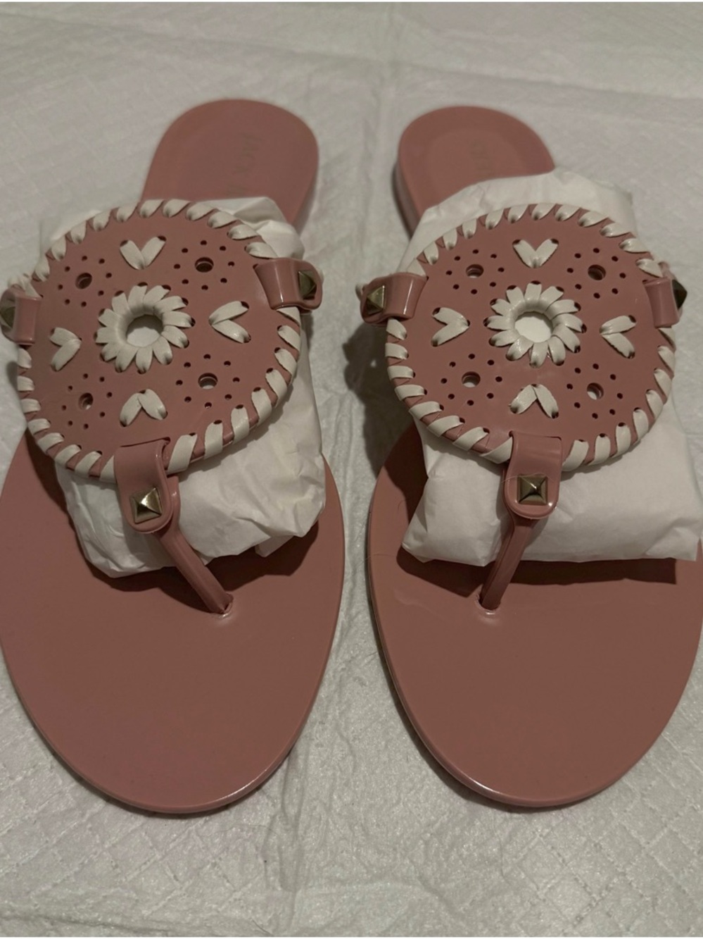 Jack Rogers Blush Pink Medallion Thong Sandals
